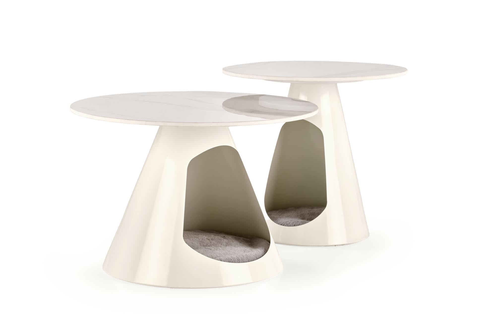 Set di 2 tavolini da caffè Osario Bianco (6)
