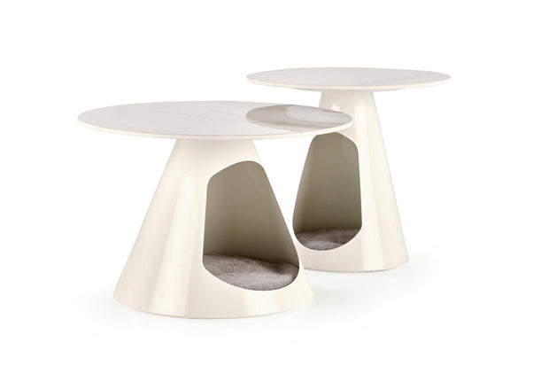 Set di 2 tavolini da caffè Osario Bianco (6)