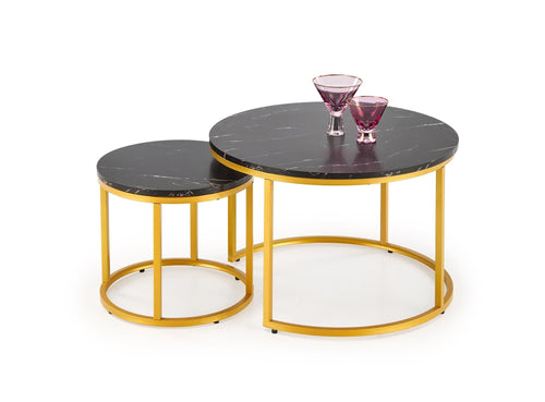 Set di 2 tavolini da caffè Paola Nero