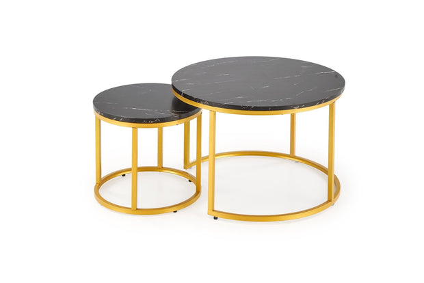 Set di 2 tavolini da caffè Paola Nero (3)