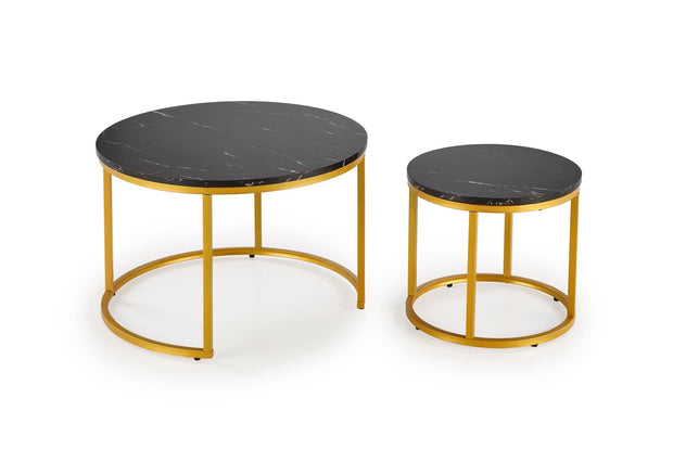 Set di 2 tavolini da caffè Paola Nero (4)