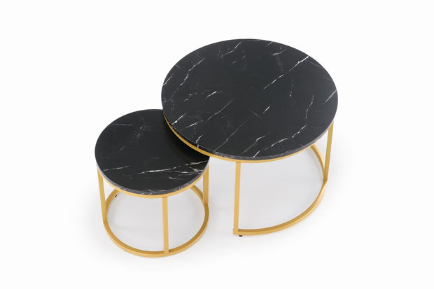 Set di 2 tavolini da caffè Paola Nero (6)