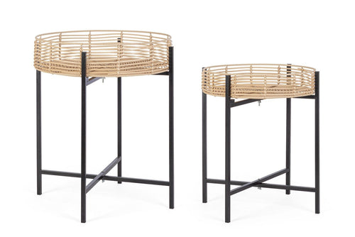 Bizzotto Set di 2 tavolini da caffè Rendy Naturale