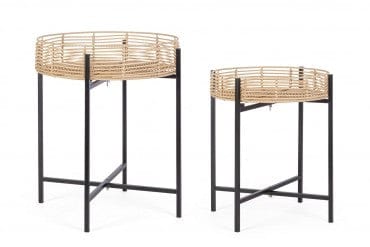 Bizzotto Set di 2 tavolini da caffè Rendy Naturale