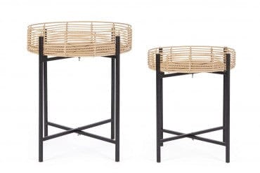 Bizzotto Set di 2 tavolini da caffè Rendy Naturale