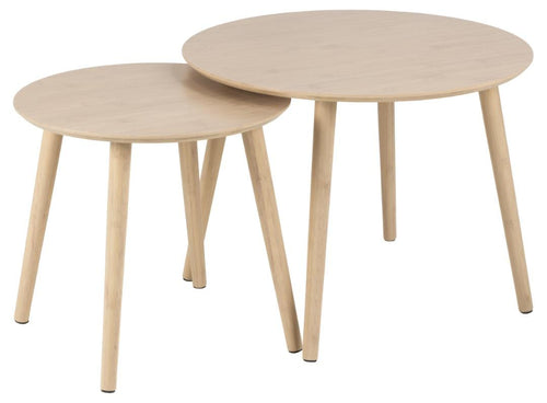 Set di 2 tavolini da caffè Roslin Naturale