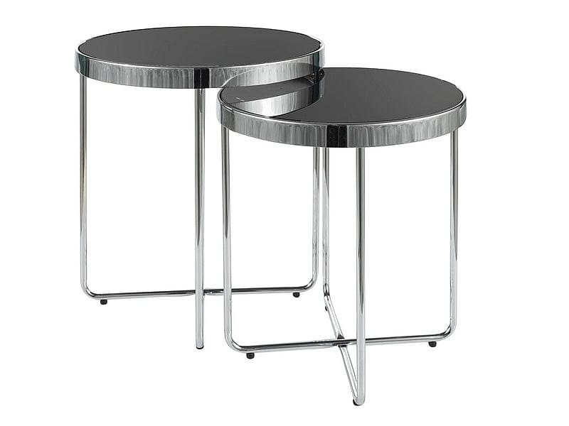 Set di 2 tavolini da caffè Saga Nero