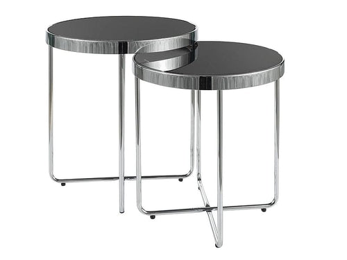 Set di 2 tavolini da caffè Saga Nero