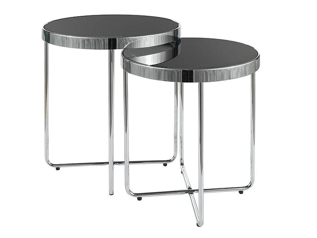 Set di 2 tavolini da caffè Saga Nero