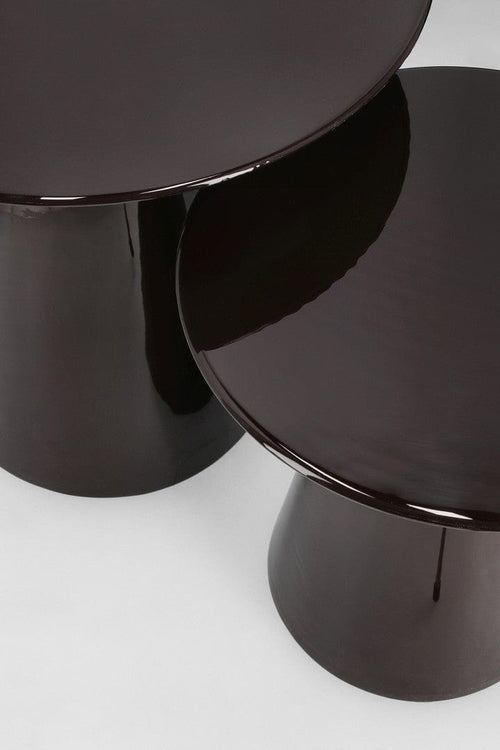 Bizzotto Set di 2 tavolini da caffè Salema Nero