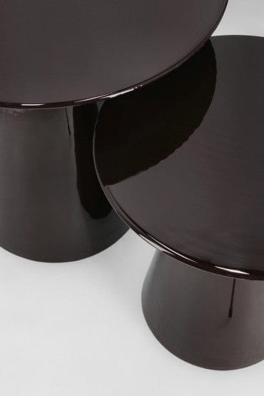 Bizzotto Set di 2 tavolini da caffè Salema Nero