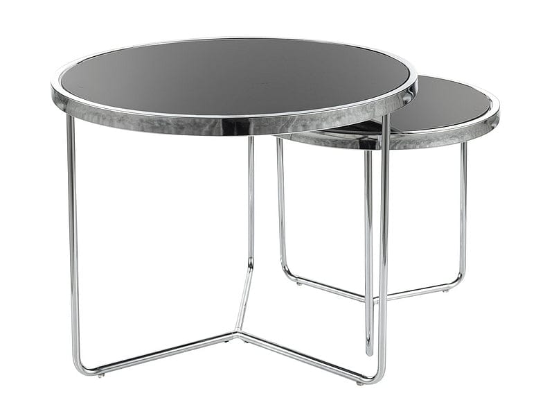 Set di 2 tavolini da caffè Salva Nero