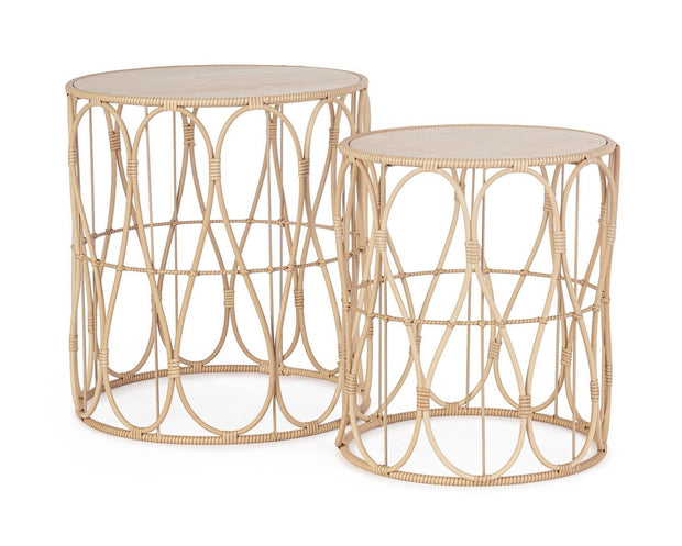 Bizzotto Set di 2 tavolini da caffè Sherly Naturale
