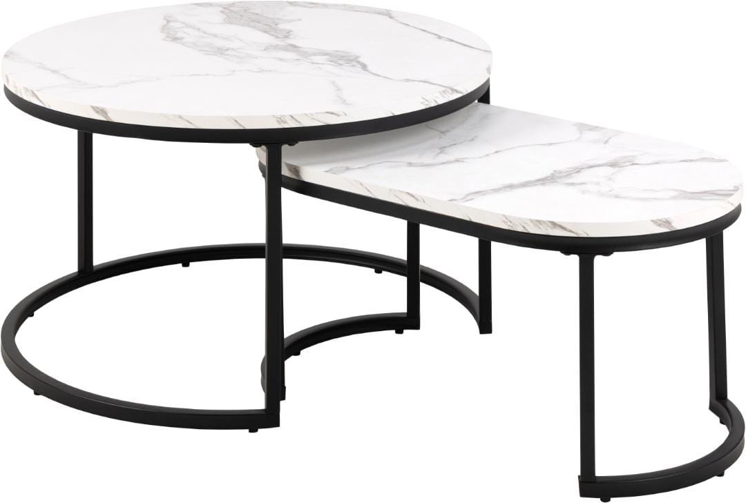 Set di 2 tavolini da caffè Spiro Bianco
