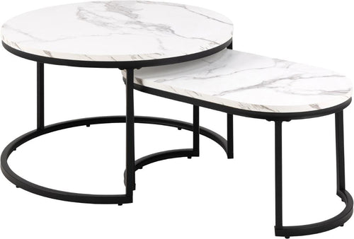 Set di 2 tavolini da caffè Spiro Bianco