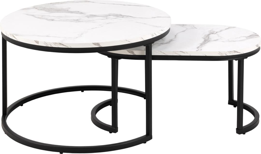 Set di 2 tavolini da caffè Spiro Bianco (1)