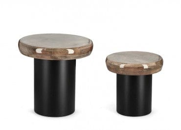 Bizzotto Set di 2 tavolini da caffè Talin Nero