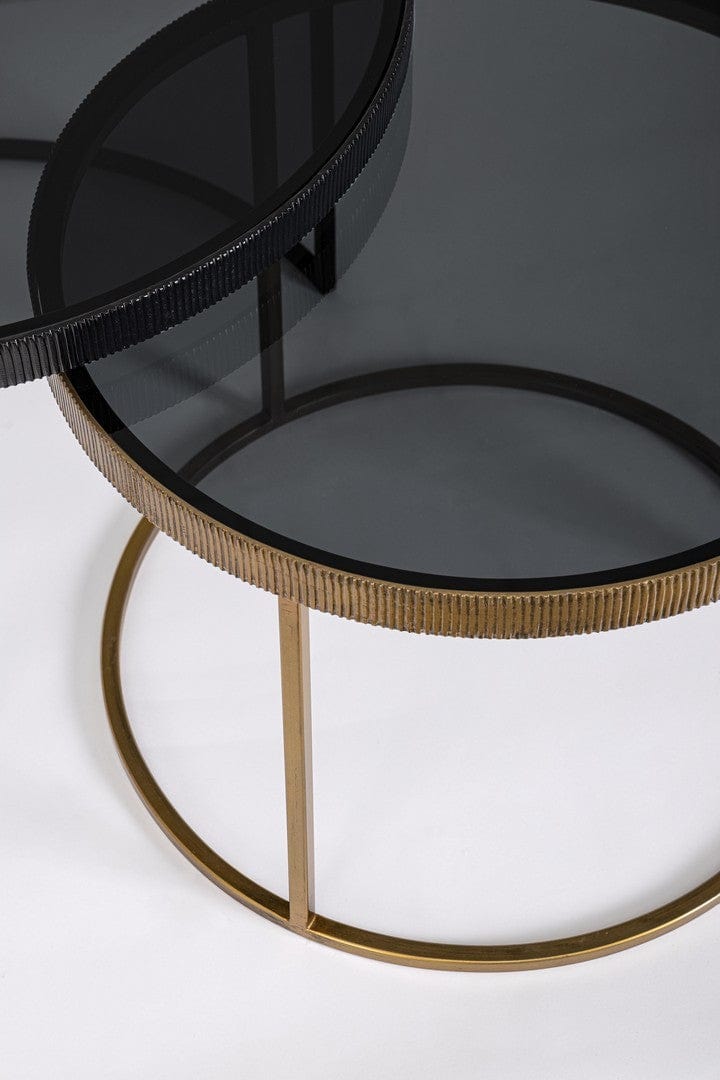 Bizzotto Set di 2 tavolini da caffè Yamir Nero