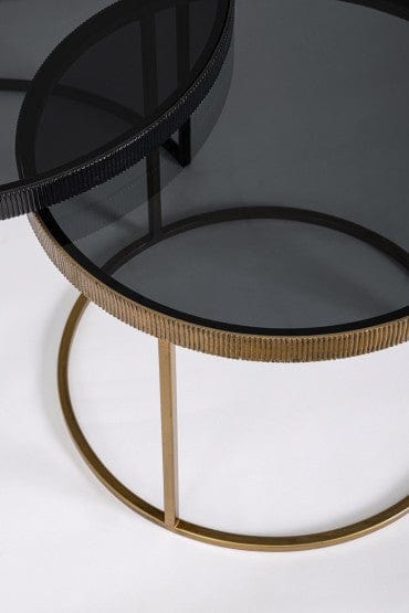 Bizzotto Set di 2 tavolini da caffè Yamir Nero