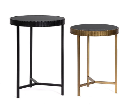 Bizzotto Set di 2 tavolini da caffè Yamir Nero