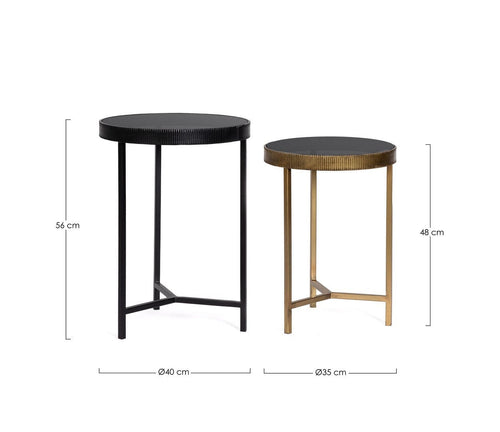 Bizzotto Set di 2 tavolini da caffè Yamir Nero