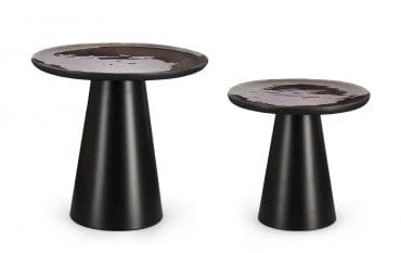 Bizzotto Set di 2 tavolini da caffè Zainab Nero