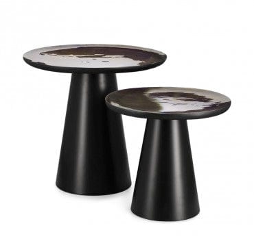 Bizzotto Set di 2 tavolini da caffè Zainab Nero