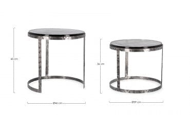 Bizzotto Set di 2 tavolini da caffè Zayla Grigio