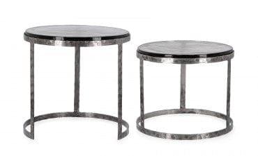 Bizzotto Set di 2 tavolini da caffè Zayla Grigio