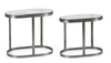 Bizzotto Set di 2 tavolini da caffè Zayla Grigio