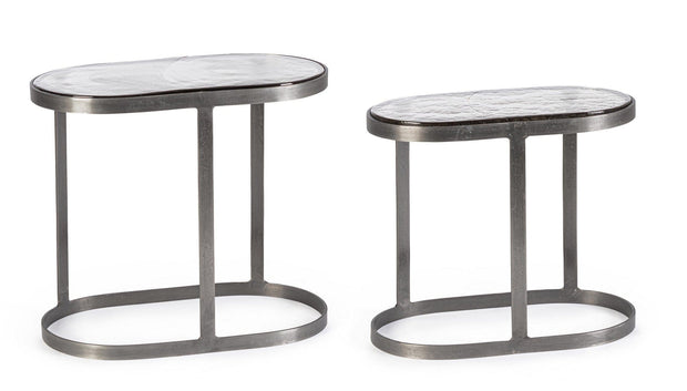 Bizzotto Set di 2 tavolini da caffè Zayla Grigio