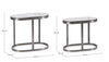 Bizzotto Set di 2 tavolini da caffè Zayla Grigio