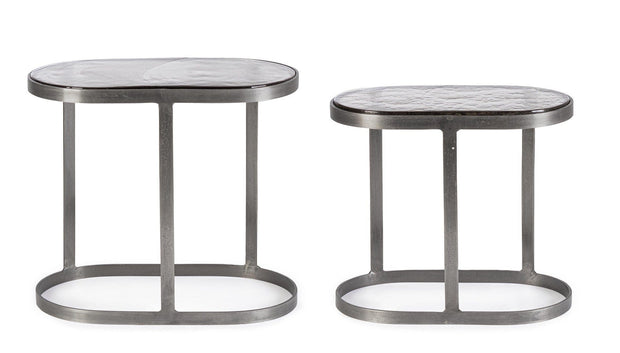 Bizzotto Set di 2 tavolini da caffè Zayla Grigio