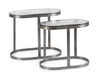 Bizzotto Set di 2 tavolini da caffè Zayla Grigio