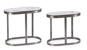 Bizzotto Set di 2 tavolini da caffè Zayla Grigio