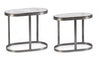 Bizzotto Set di 2 tavolini da caffè Zayla Grigio