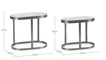 Bizzotto Set di 2 tavolini da caffè Zayla Grigio