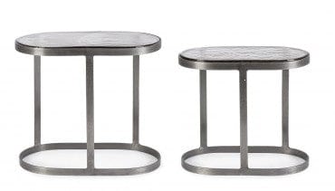 Bizzotto Set di 2 tavolini da caffè Zayla Grigio