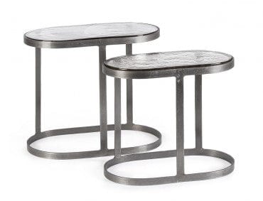 Bizzotto Set di 2 tavolini da caffè Zayla Grigio