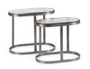 Bizzotto Set di 2 tavolini da caffè Zayla Grigio