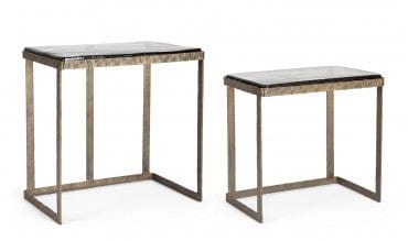 Bizzotto Set di 2 tavolini da caffè Zayla Oro