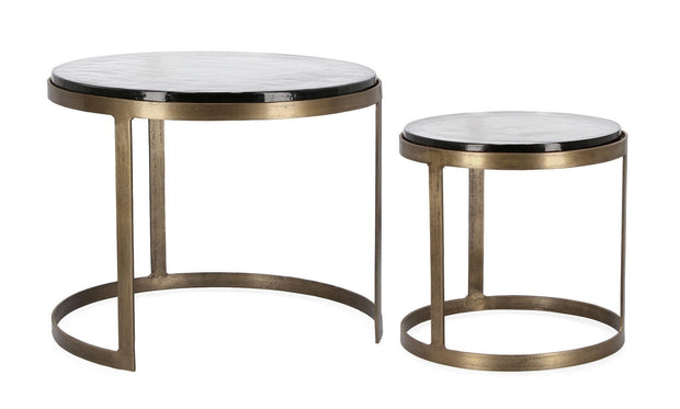 Bizzotto Set di 2 tavolini da caffè Zayla Ottone