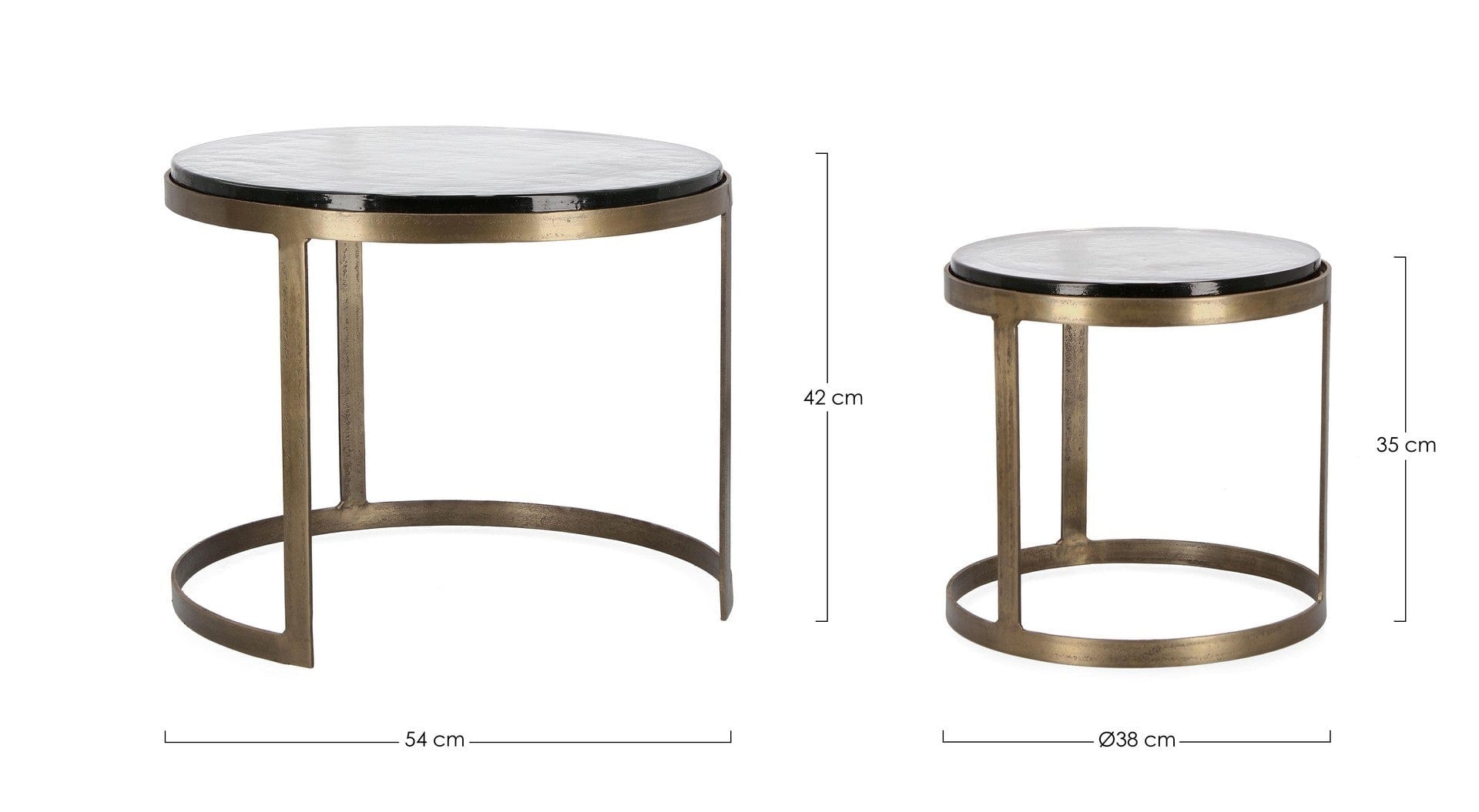 Bizzotto Set di 2 tavolini da caffè Zayla Ottone