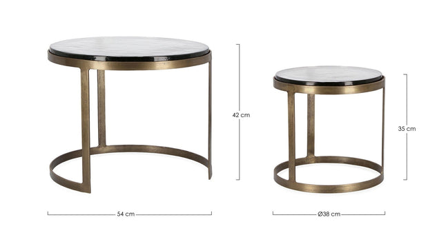 Bizzotto Set di 2 tavolini da caffè Zayla Ottone