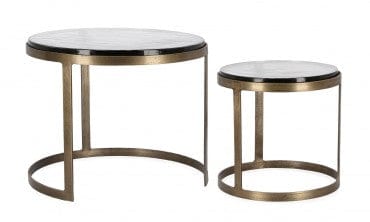 Bizzotto Set di 2 tavolini da caffè Zayla Ottone