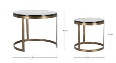 Bizzotto Set di 2 tavolini da caffè Zayla Ottone
