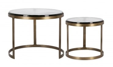 Bizzotto Set di 2 tavolini da caffè Zayla Ottone