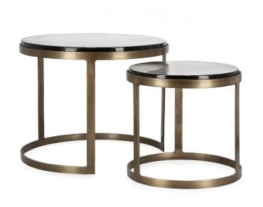 Bizzotto Set di 2 tavolini da caffè Zayla Ottone