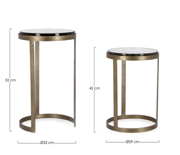 Bizzotto Set di 2 tavolini da caffè Zayla Ottone