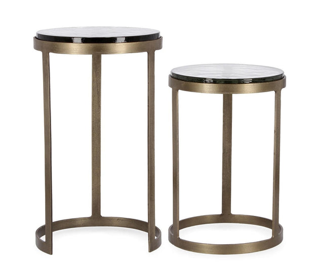 Bizzotto Set di 2 tavolini da caffè Zayla Ottone